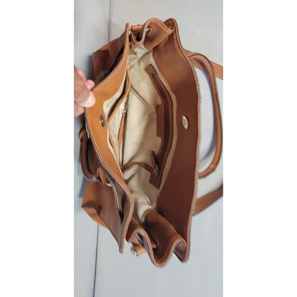 Michael Kors Hamilton Medium East West Satchel Bag Brown Logo - Picture 3 of 3